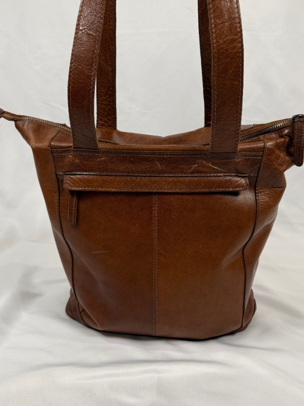Vintage Brown Leather Slouchy Minimalist Quiet Luxury Boho Rustic Shoulder Bag